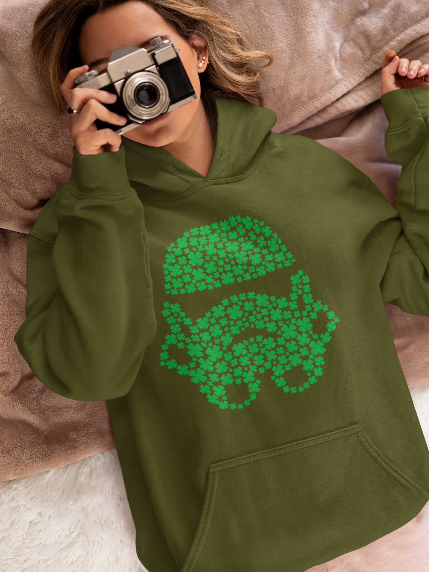 Embrace the Force, Galactic Love Defender Hooded Sweatshirt, St. Patrick's Special Edition, St Patrick's Stormtrooper Hooded Sweatshirt