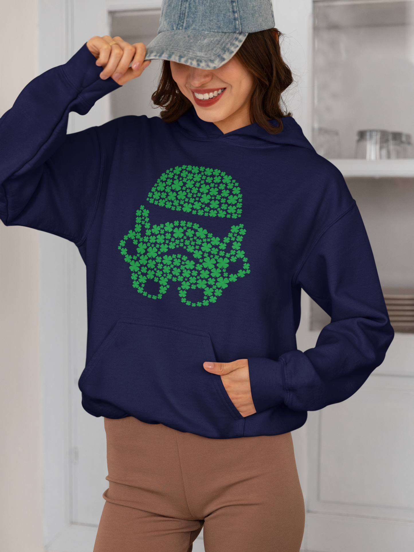 Embrace the Force, Galactic Love Defender Hooded Sweatshirt, St. Patrick's Special Edition, St Patrick's Stormtrooper Hooded Sweatshirt