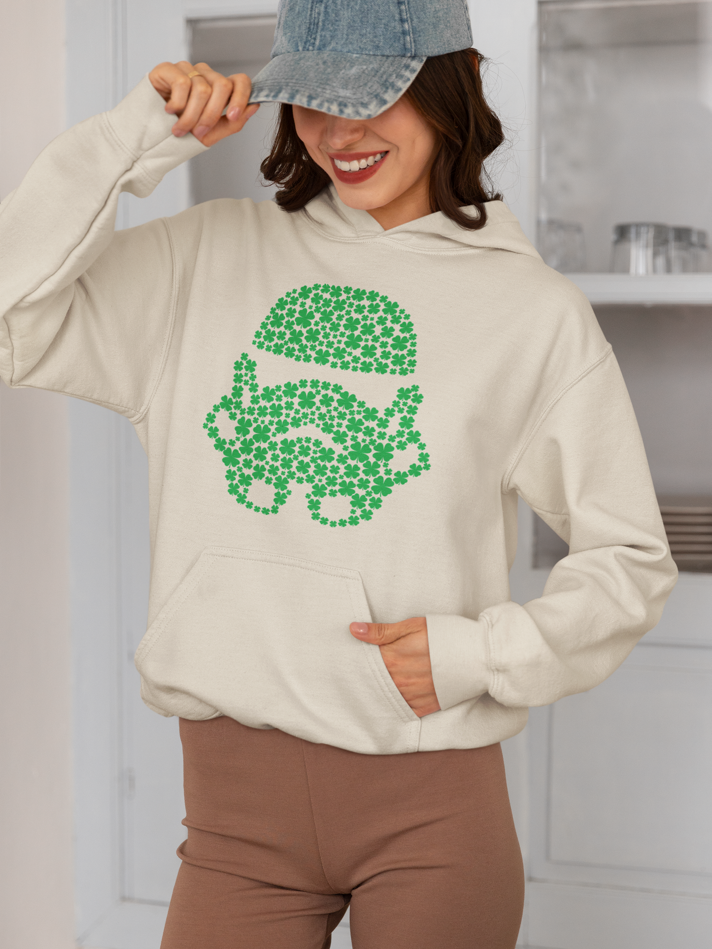 Embrace the Force, Galactic Love Defender Hooded Sweatshirt, St. Patrick's Special Edition, St Patrick's Stormtrooper Hooded Sweatshirt