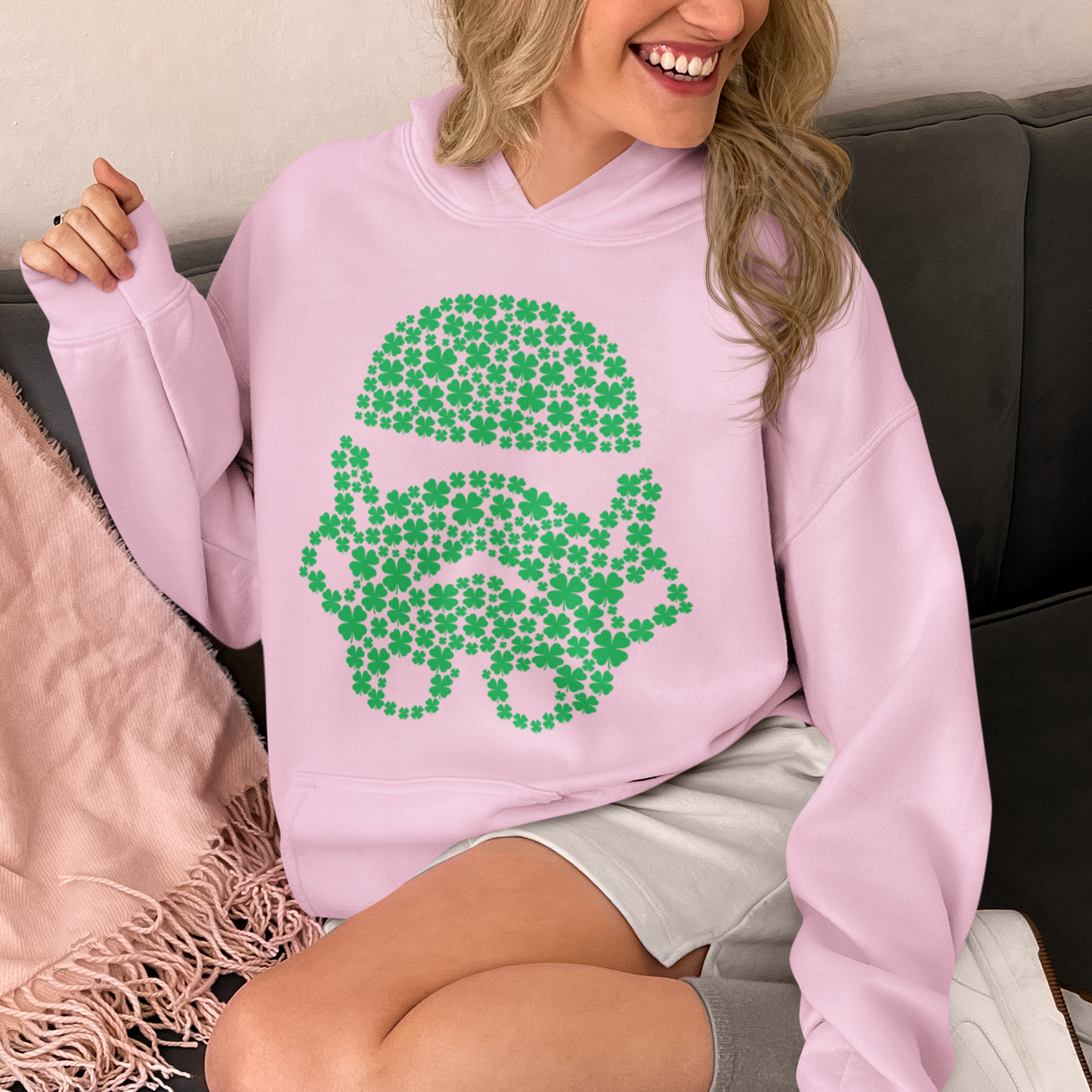 Embrace the Force, Galactic Love Defender Hooded Sweatshirt, St. Patrick's Special Edition, St Patrick's Stormtrooper Hooded Sweatshirt