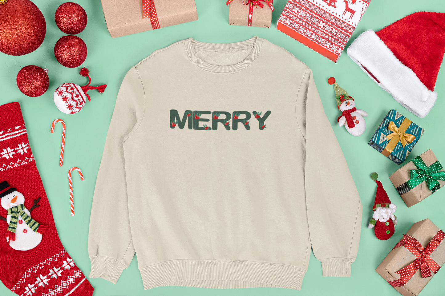 Merry Sweatshirt, Merry Christmas Shirt for Women, Christmas Crewneck Sweatshirt, Ugly Christmas Sweater, Cute Christmas Sweatshirt, Xmas