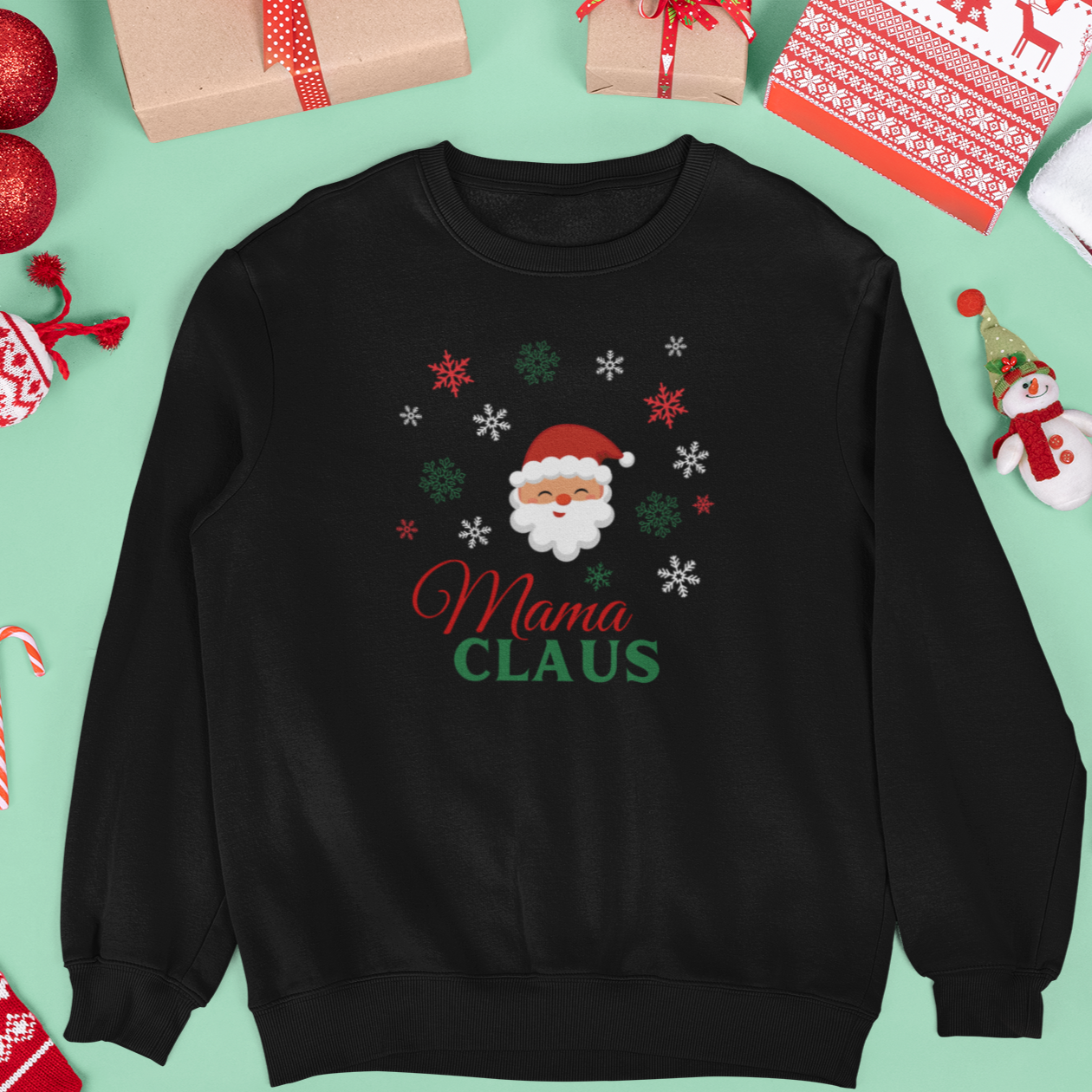 MAMA Claus Christmas Sweatshirt, Womens Christmas Sweatshirt, Christmas Sweatshirts for Women, Christmas Women,Merry Christmas Sweatshirt