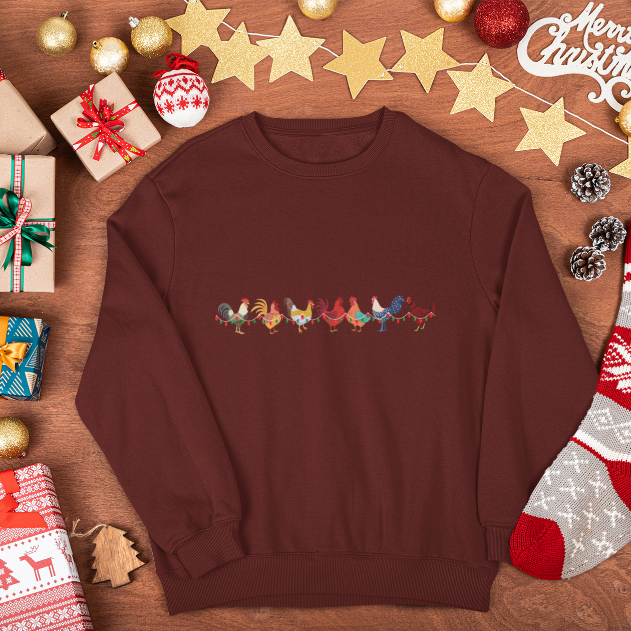 Cute Christmas Chickens Christmas Sweatshirt, Womens Christmas Sweatshirt, Christmas Sweatshirts for Women, Christmas Women,Merry Christmas Sweat