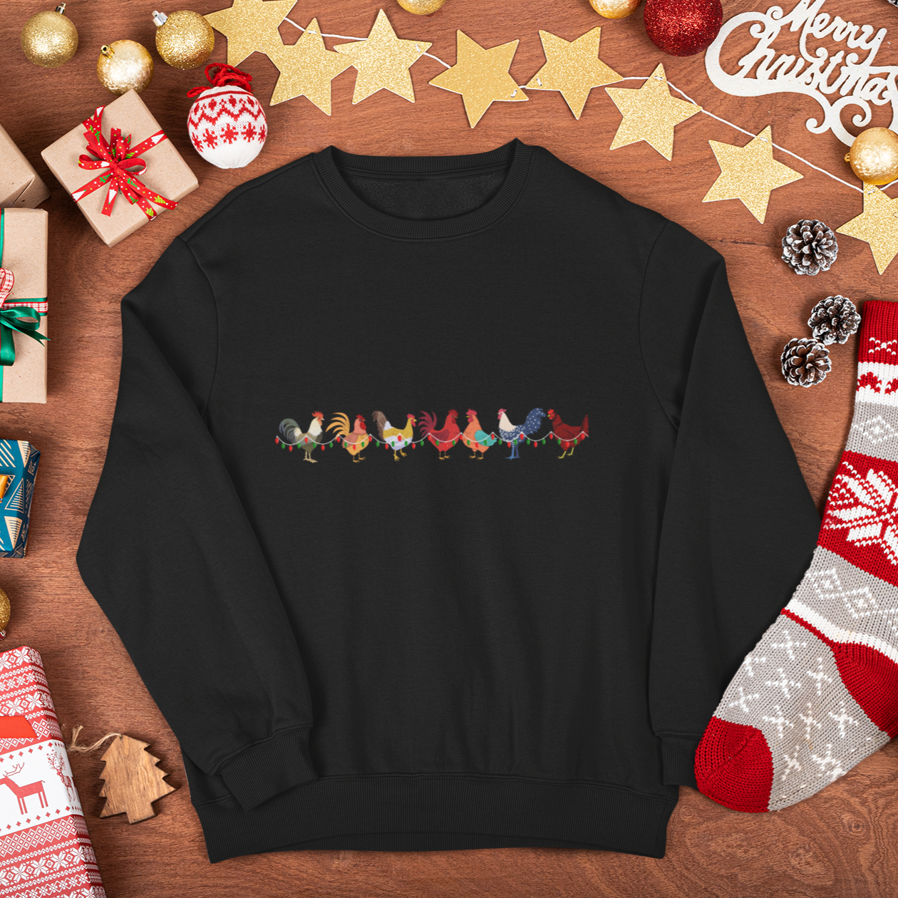 Cute Christmas Chickens Christmas Sweatshirt, Womens Christmas Sweatshirt, Christmas Sweatshirts for Women, Christmas Women,Merry Christmas Sweat