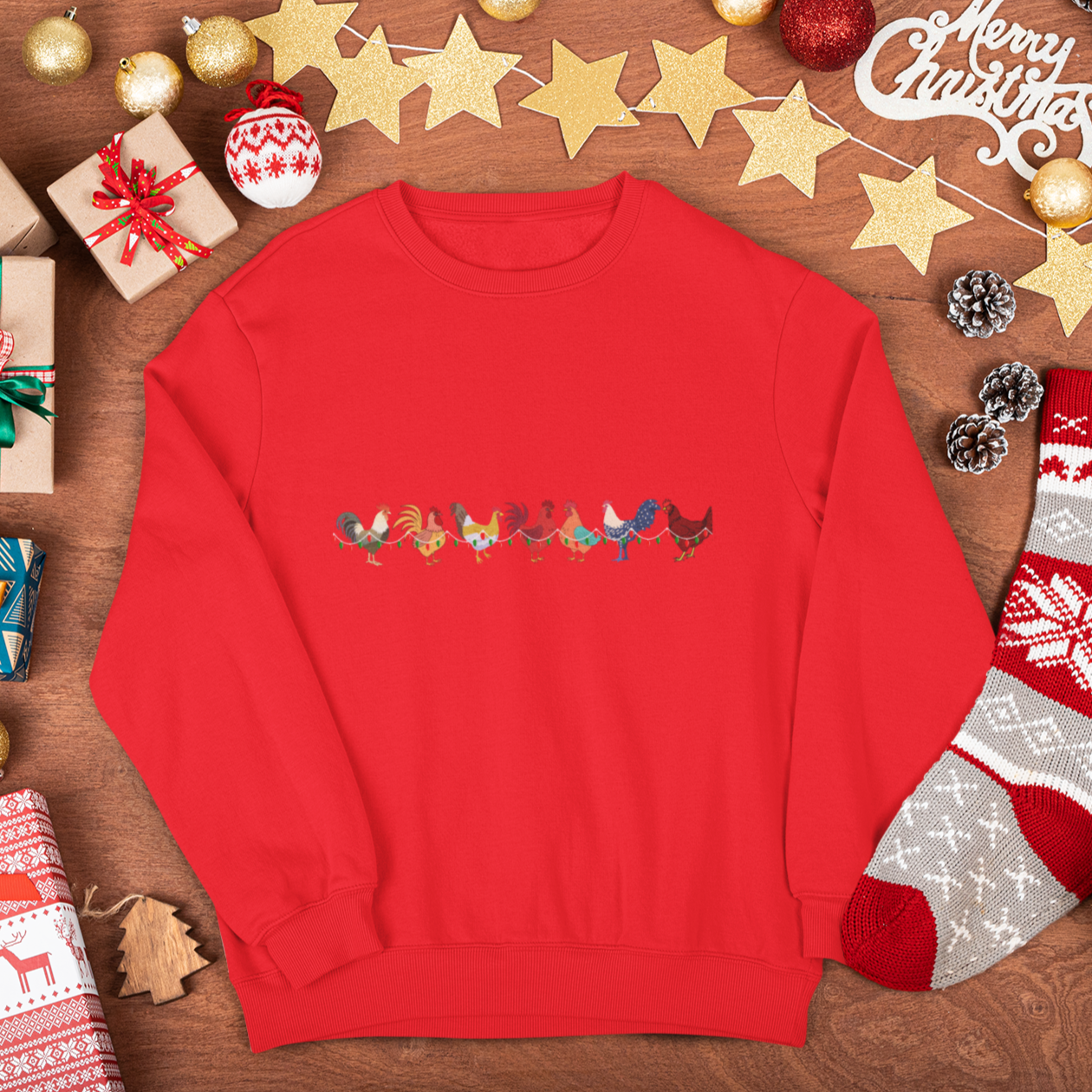 Cute Christmas Chickens Christmas Sweatshirt, Womens Christmas Sweatshirt, Christmas Sweatshirts for Women, Christmas Women,Merry Christmas Sweat