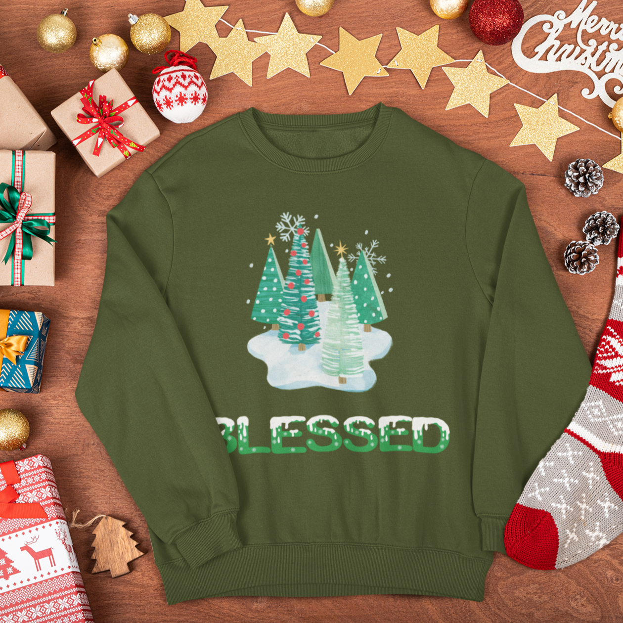 Blessed Christmas Sweatshirt, Womens Christmas Sweatshirt, Christmas Sweatshirts for Women, Christmas Women,Merry Christmas Sweatshirt