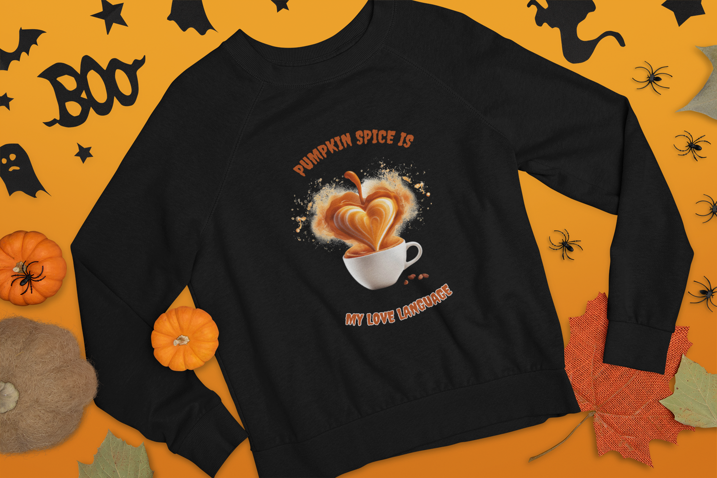 Pumpkin Spice is My Love Language, Retro Sweatshirt, Cute Sweatshirt, Halloween Sweatshirt, Womens' Halloween, Spooky Sweatshirt, Halloween