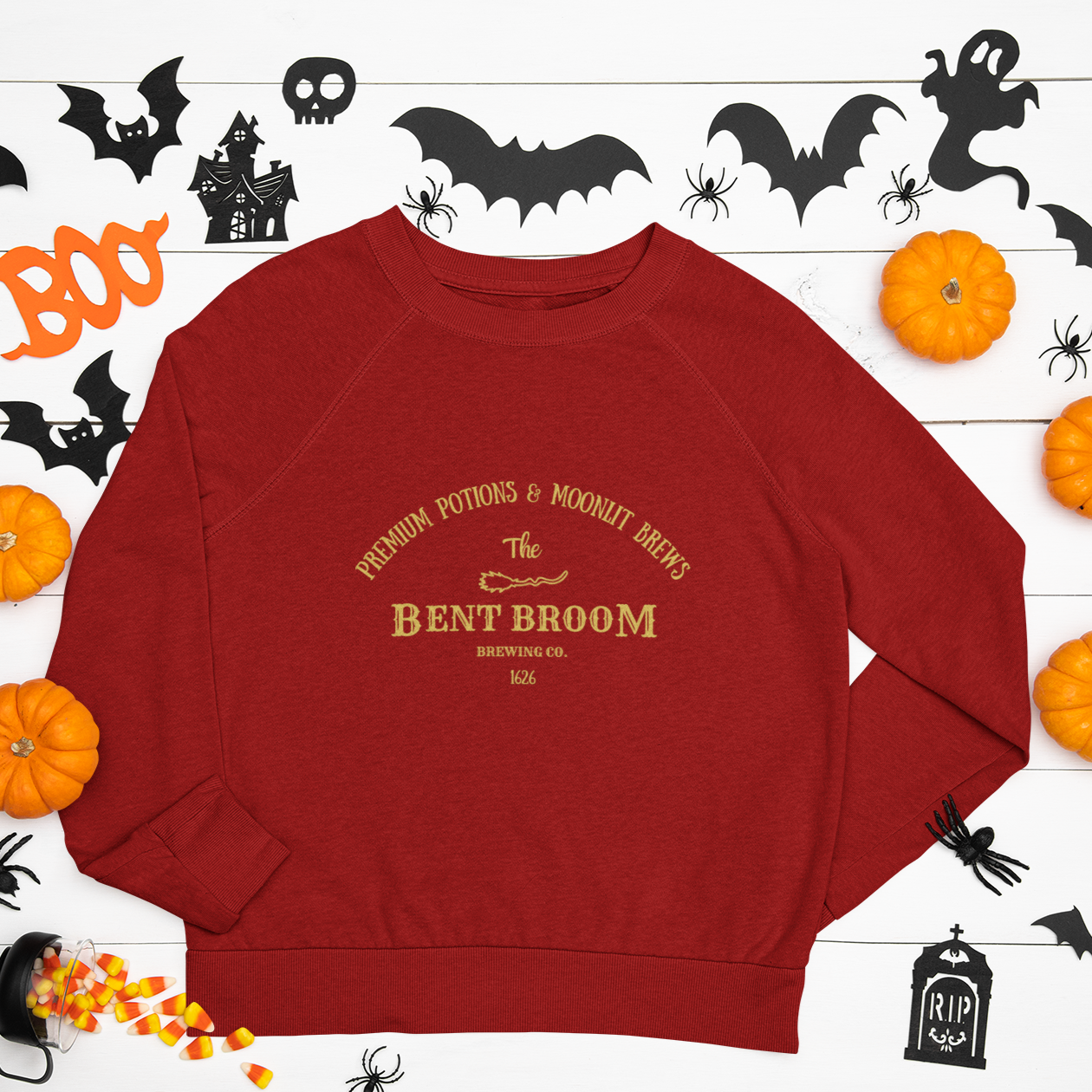 Bent Broom Brewing Co, Retro Sweatshirt, Cute Sweatshirt, Halloween Sweatshirt, Womens' Halloween, Spooky Sweatshirt, Salem Sweatshirt 1626