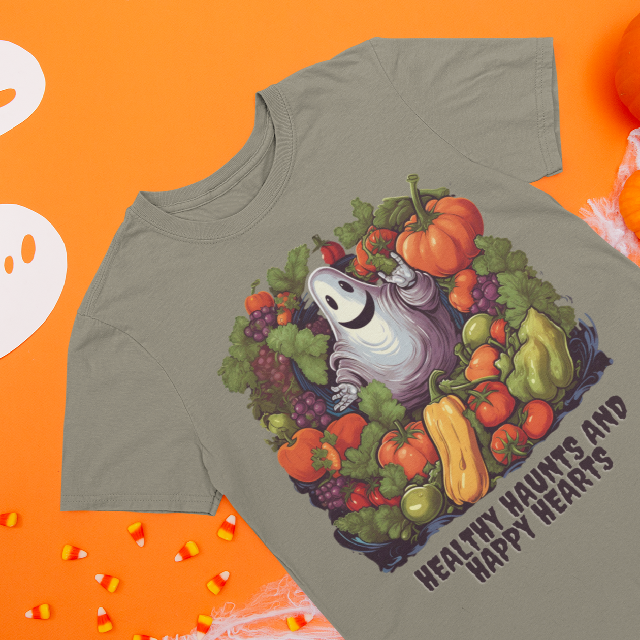 Healthy Haunts and Happy Hearts,  Retro Halloween Shirt, Retro Fall Shirt, Vintage Halloween,Womens Halloween, Mens Halloween, Ghost T-Shirt