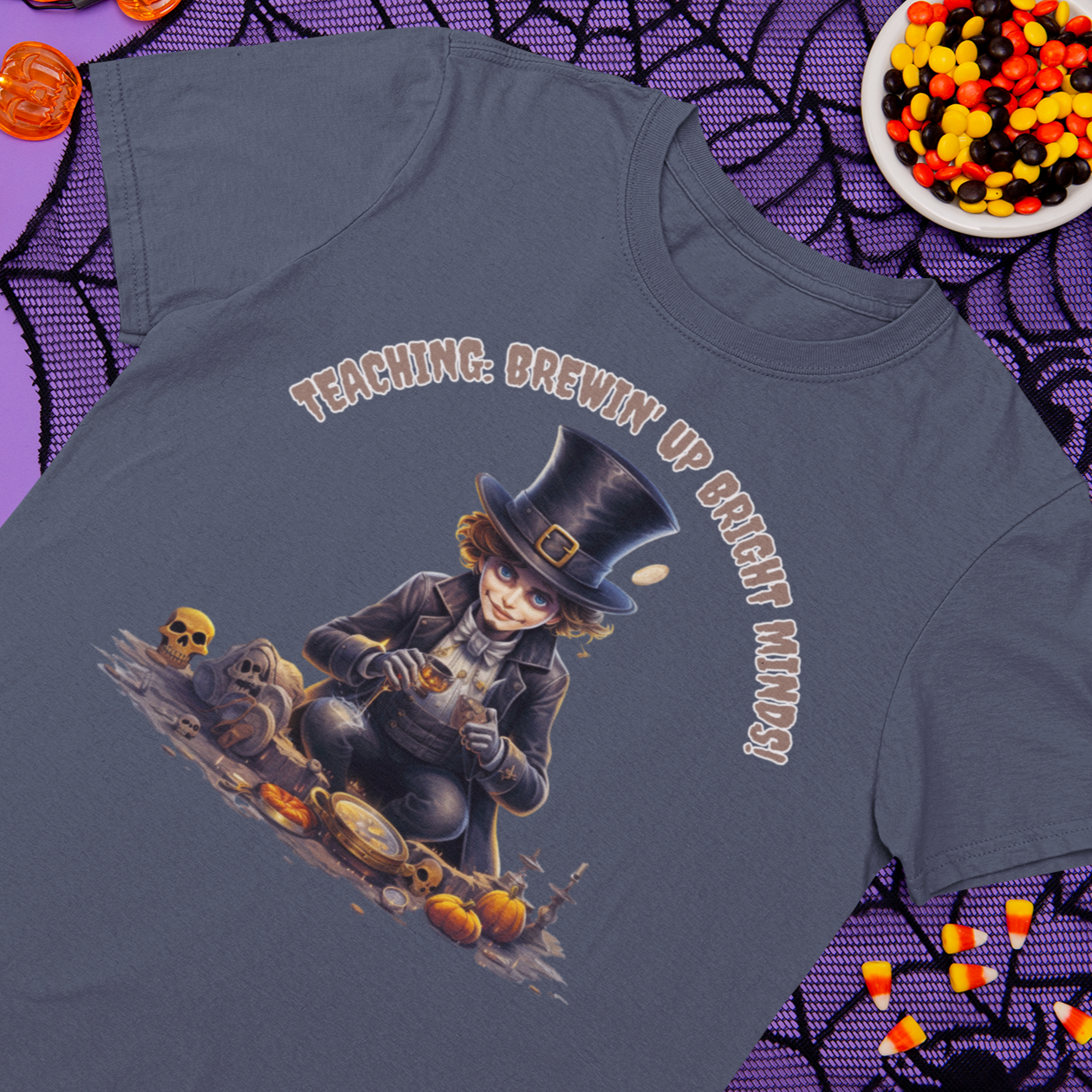 Teaching: Brewin' Up Bright Minds!, Retro Halloween Shirt, Retro Fall Shirt, Vintage Halloween,Womens Halloween, Mens Halloween,Witches Brew