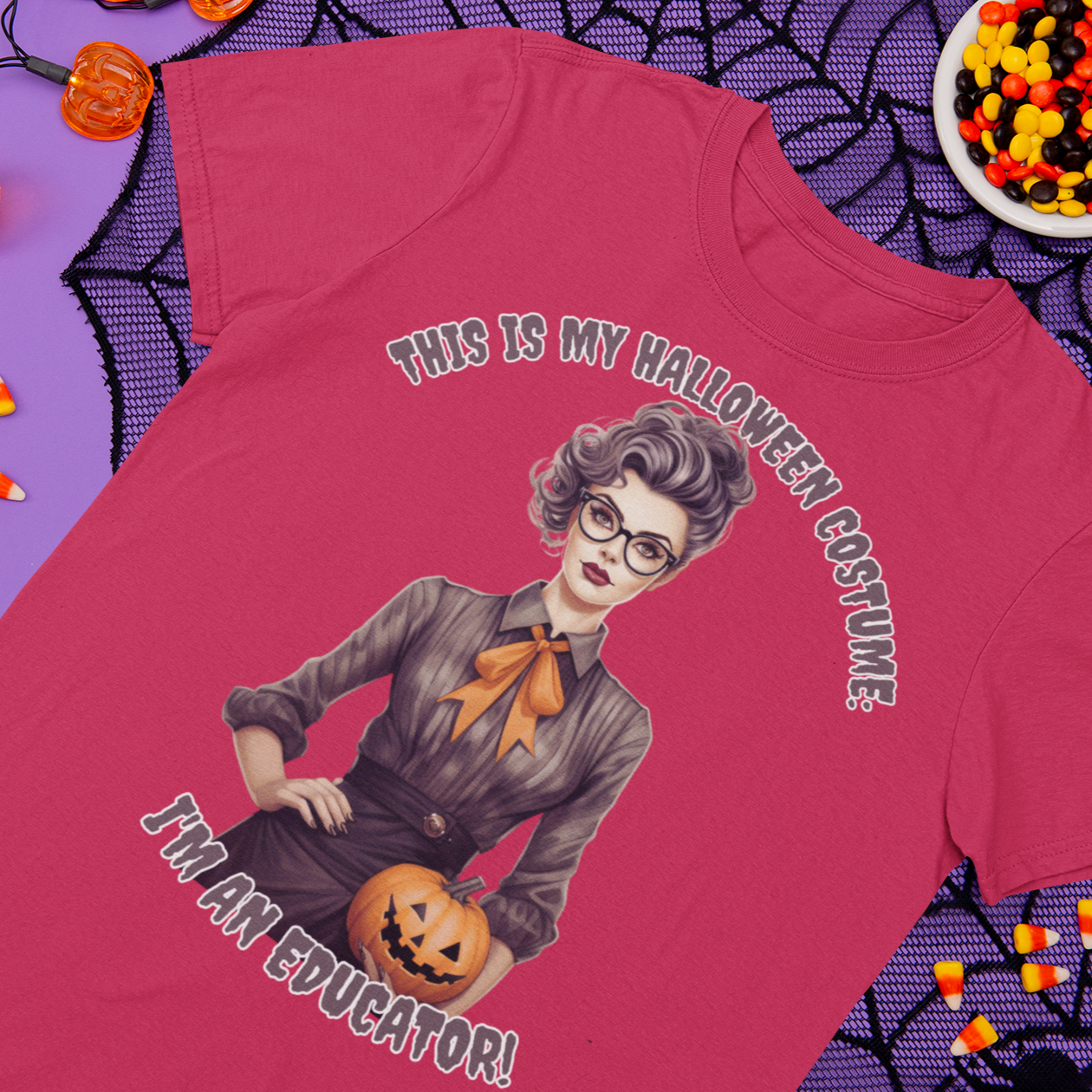 This Is My Halloween Costume: I'm an Educator!  Retro Halloween Shirt, Retro Fall Shirt, Vintage Halloween,Womens Halloween, Mens Halloween