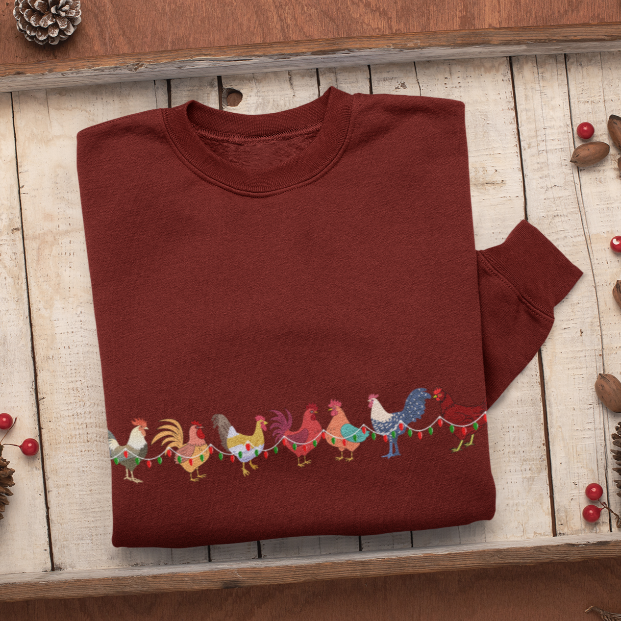 Cute Christmas Chickens Christmas Sweatshirt, Womens Christmas Sweatshirt, Christmas Sweatshirts for Women, Christmas Women,Merry Christmas Sweat