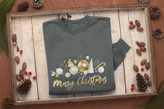 Ornamental Merry Christmas Sweatshirt, Womens Christmas Sweatshirt, Christmas Sweatshirts for Women, Christmas Women,Merry Christmas Sweatshirt