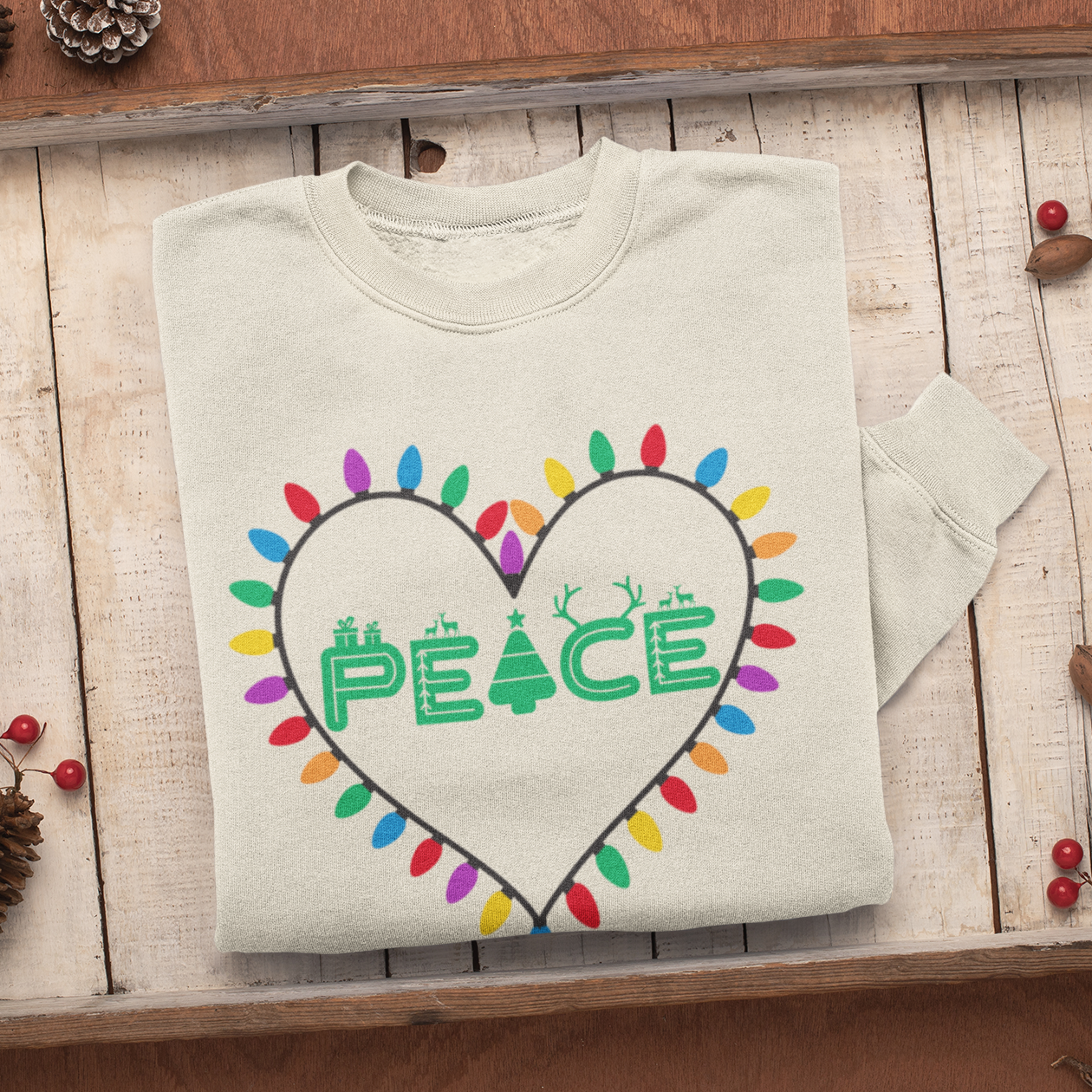 Christmas Peace Sweatshirt, Merry Christmas Sweatshirt, Christmas Sweatshirt, Cute Winter Sweatshirt, Xmas Santa, Christmas Gift, Xmas Joy