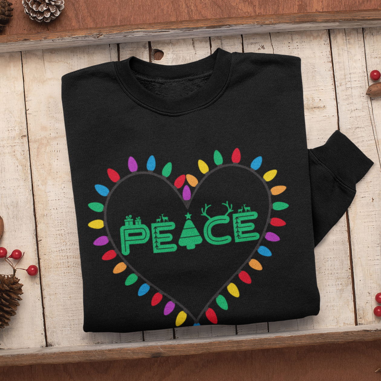 Christmas Peace Sweatshirt, Merry Christmas Sweatshirt, Christmas Sweatshirt, Cute Winter Sweatshirt, Xmas Santa, Christmas Gift, Xmas Joy