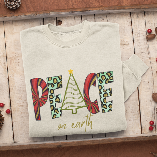 Peace On Earth, Christmas Sweatshirt, Womens Christmas Sweatshirt, Christmas Sweatshirts for Women, Christmas Women,Merry Christmas Sweatsh