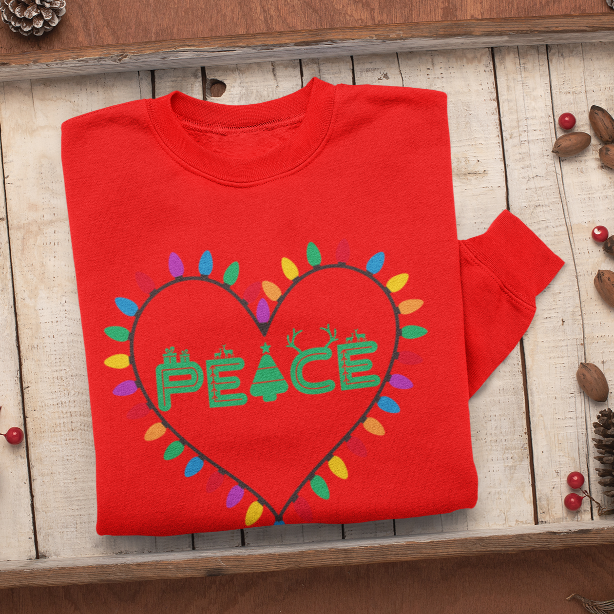 Christmas Peace Sweatshirt, Merry Christmas Sweatshirt, Christmas Sweatshirt, Cute Winter Sweatshirt, Xmas Santa, Christmas Gift, Xmas Joy