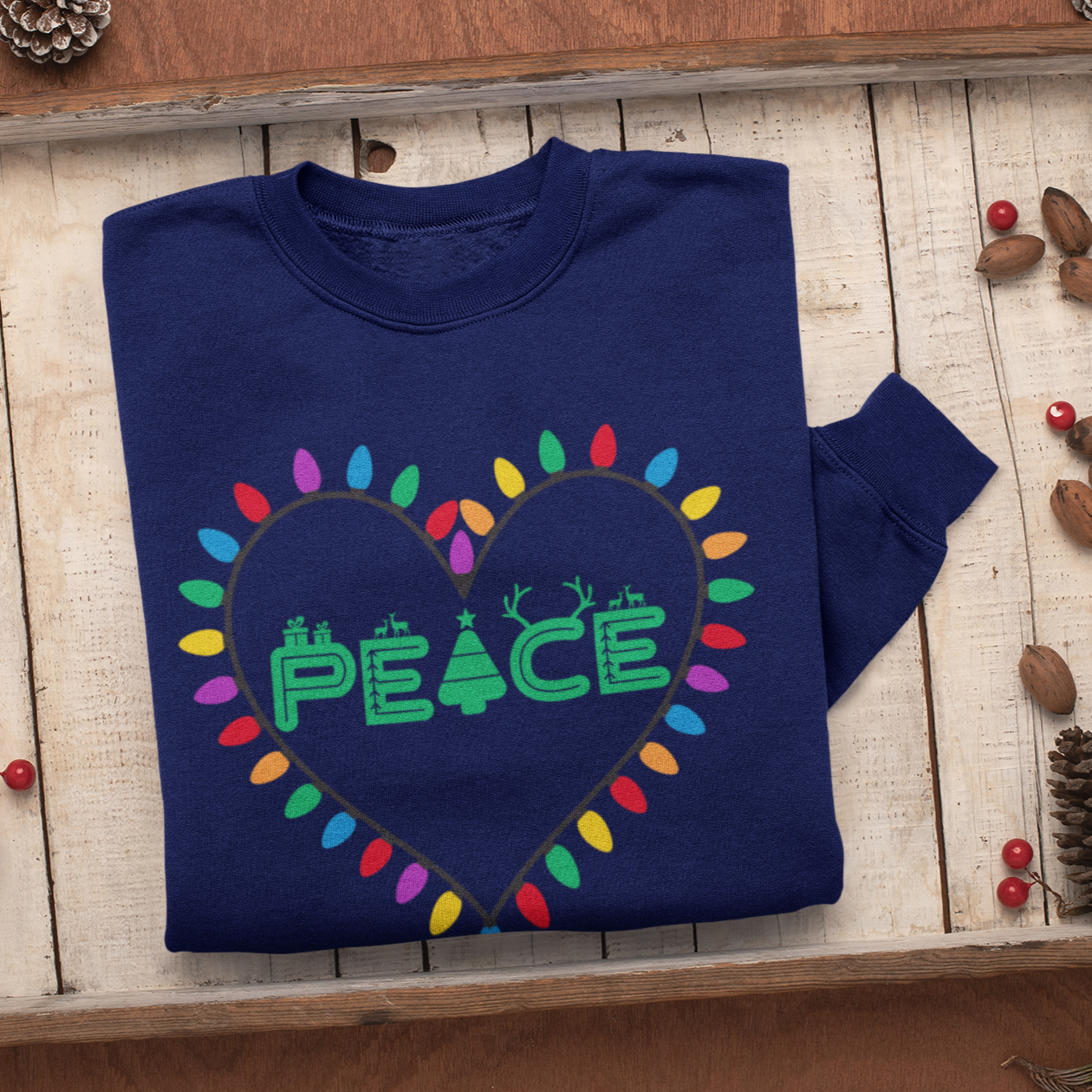 Christmas Peace Sweatshirt, Merry Christmas Sweatshirt, Christmas Sweatshirt, Cute Winter Sweatshirt, Xmas Santa, Christmas Gift, Xmas Joy