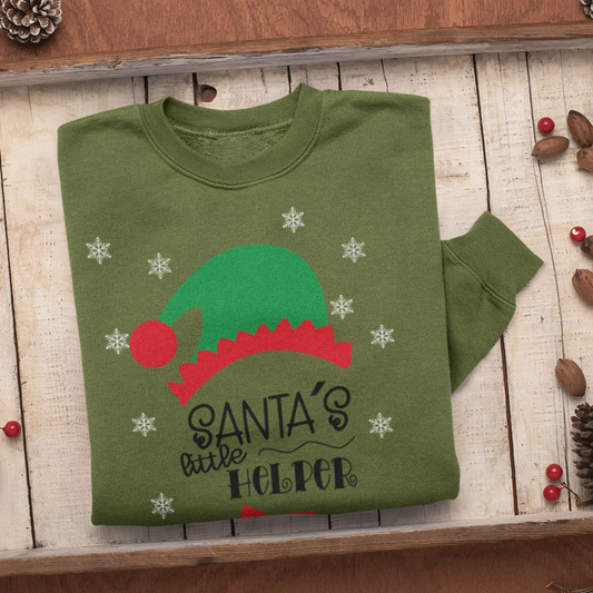 Santa's Little Helper Sweatshirt,Christmas Shirt,Christmas Gift,Trendy Christmas Tshirt,Santa Shirt, Christmas Party Tee, Matching Christmas