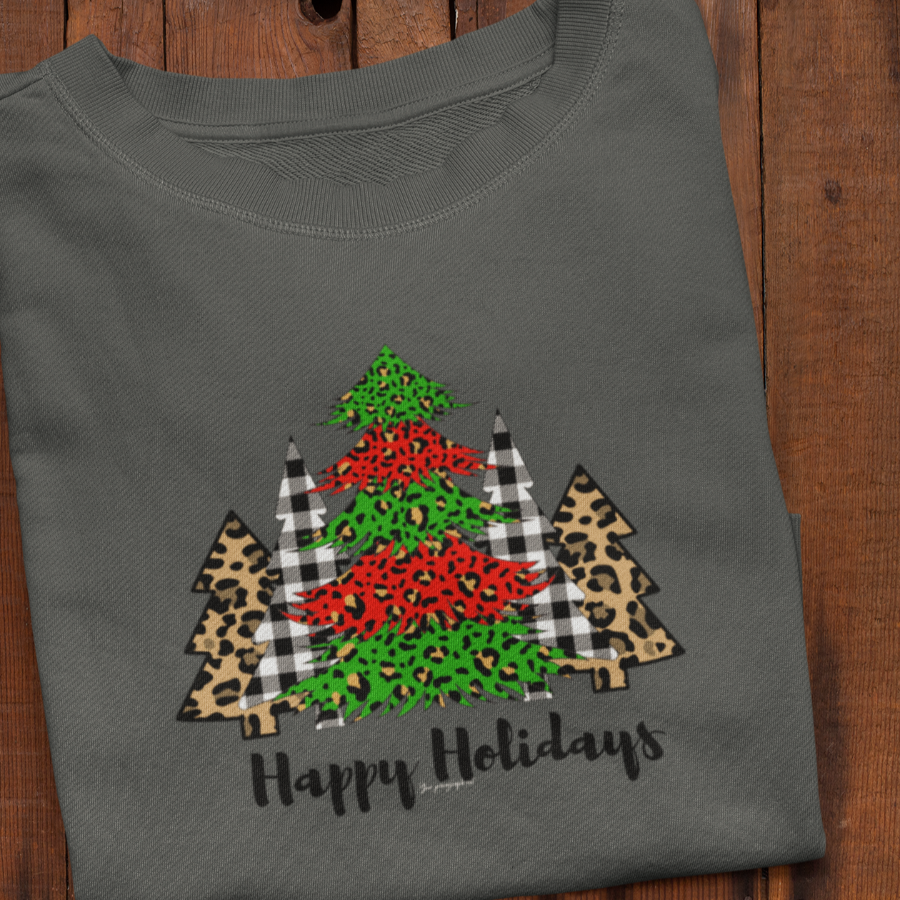 Buffalo Plaid Christmas Shirt,Happy Holidays Shirt,Christmas T-shirt,Christmas Family Shirt,Christmas Gift,Holiday Gift,Leopard Shirt