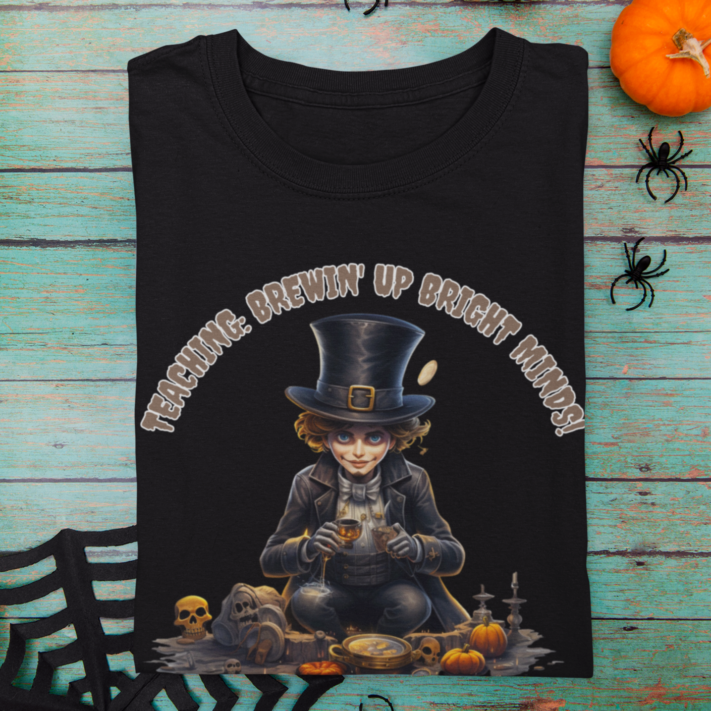 Teaching: Brewin' Up Bright Minds!, Retro Halloween Shirt, Retro Fall Shirt, Vintage Halloween,Womens Halloween, Mens Halloween,Witches Brew