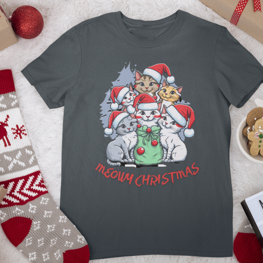 Meowy Christmas Shirt, Christmas Cat Shirt, Merry Christmas, Cat Lover Shirt, Christmas Gift, Christmas Gift For Cat Mom Gifts For Cat Lover