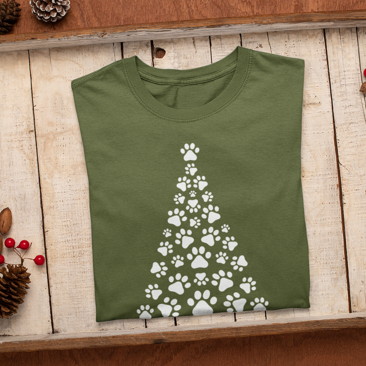 Cute Paw Christmas Tree Shirt, Dog Paw Tree Shirt, Pet Lover Christmas Shirt, Dog Lover Sweatshirt, Dog Paw Christmas Tree Sweatshirt