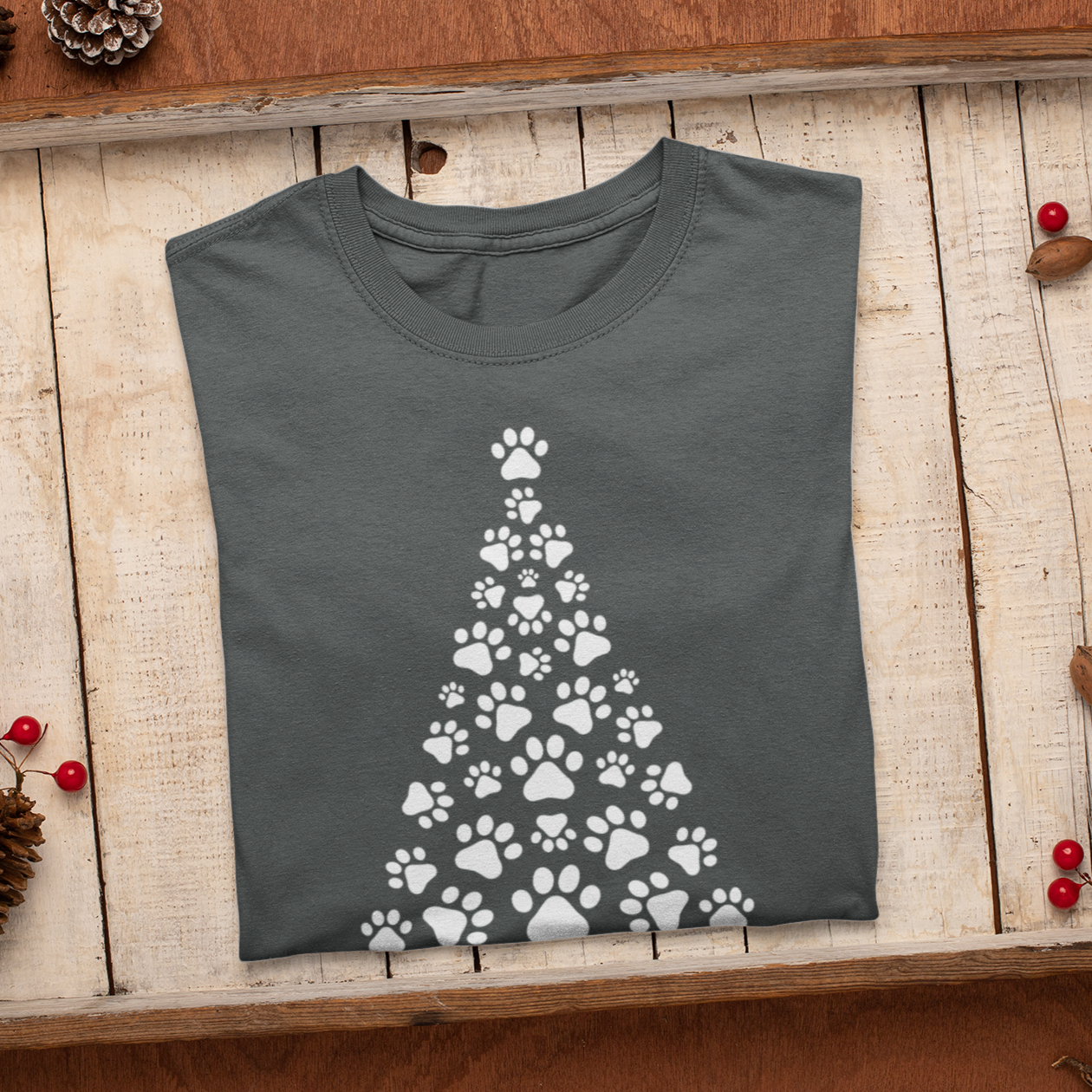 Cute Paw Christmas Tree Shirt, Dog Paw Tree Shirt, Pet Lover Christmas Shirt, Dog Lover Sweatshirt, Dog Paw Christmas Tree Sweatshirt