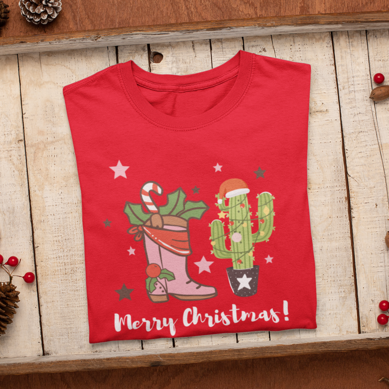 Cowboy Christmas Shirt, Western Christmas shirt, Merry Christmas shirt, Christmas Gift, Holiday T-shirt, Western Country Shirt, Winter Shirt