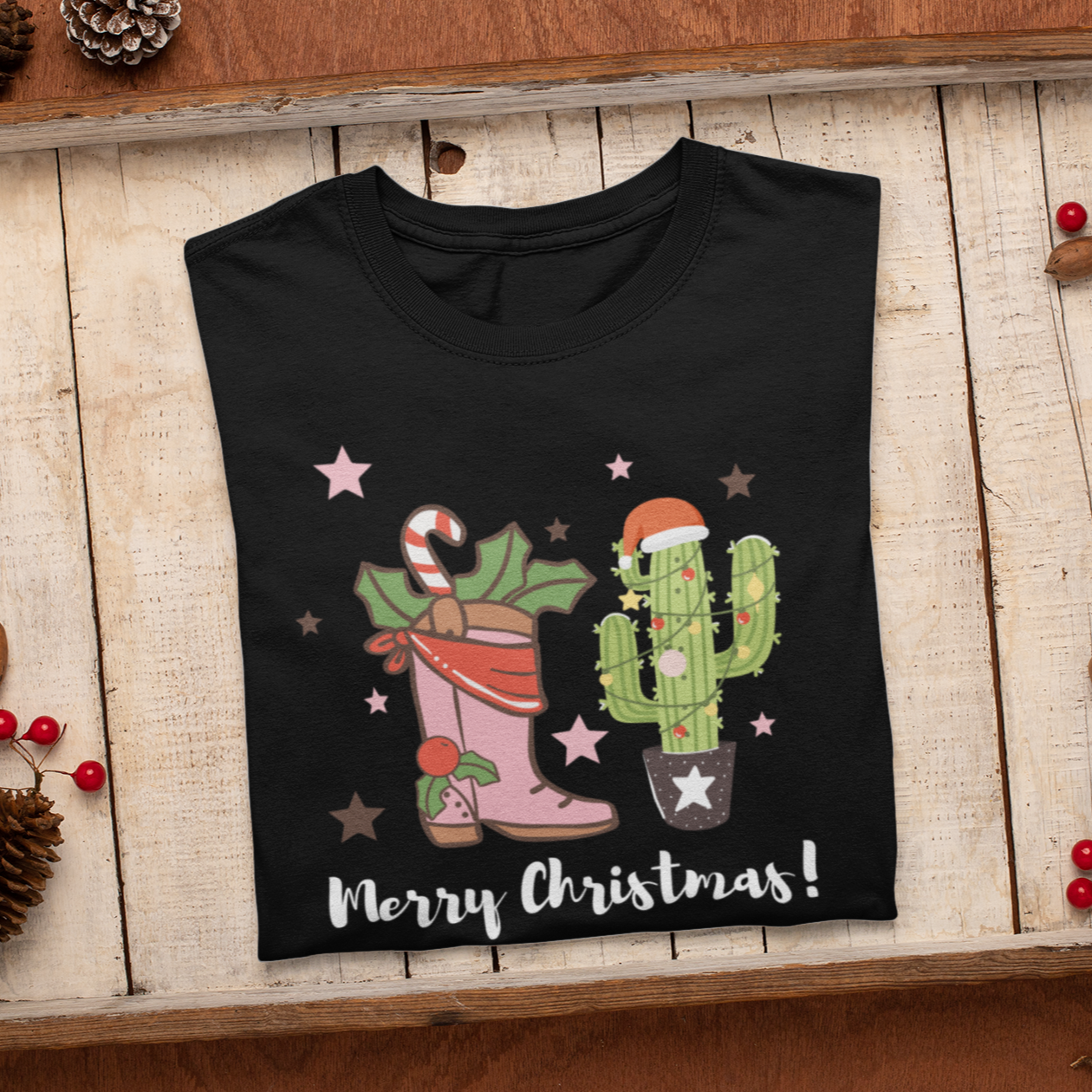 Cowboy Christmas Shirt, Western Christmas shirt, Merry Christmas shirt, Christmas Gift, Holiday T-shirt, Western Country Shirt, Winter Shirt