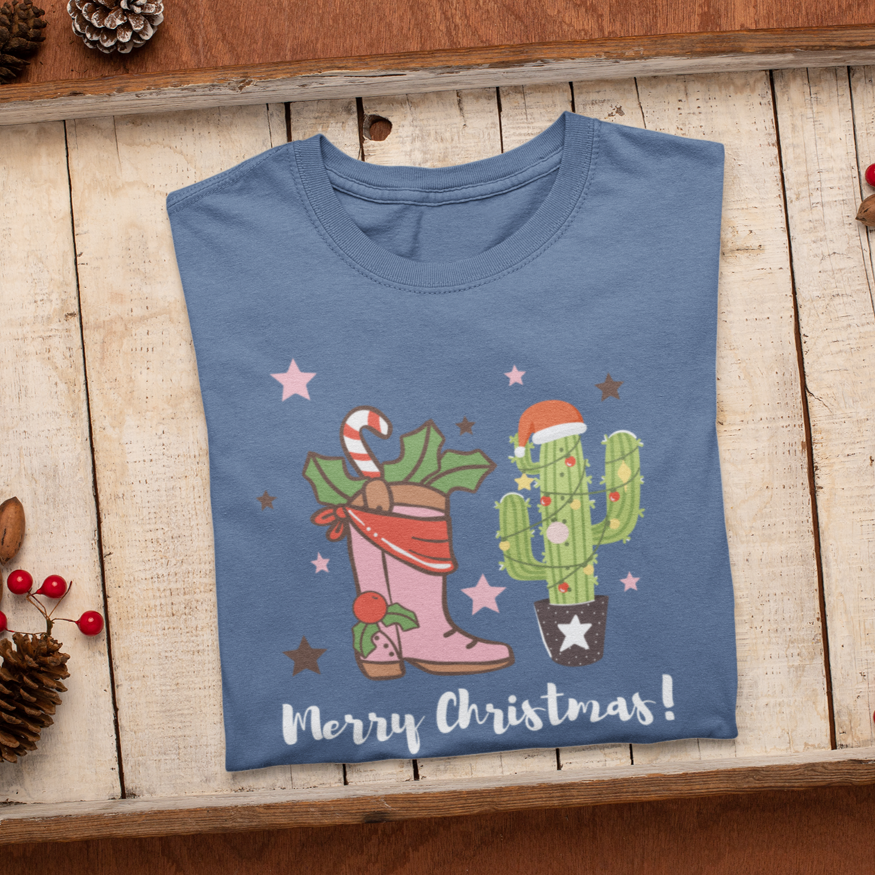 Cowboy Christmas Shirt, Western Christmas shirt, Merry Christmas shirt, Christmas Gift, Holiday T-shirt, Western Country Shirt, Winter Shirt