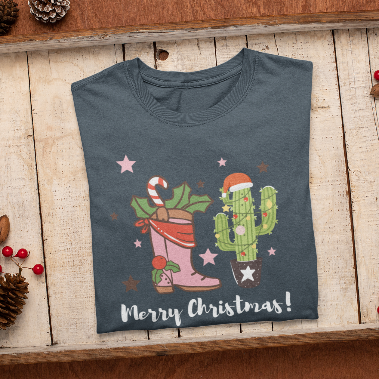 Cowboy Christmas Shirt, Western Christmas shirt, Merry Christmas shirt, Christmas Gift, Holiday T-shirt, Western Country Shirt, Winter Shirt