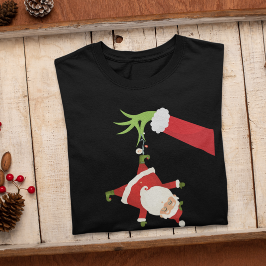 Grinch Santa Christmas Shirt, Xmas mom pajamas, Mother gift shirt, Mama Christmas gift Tee, Christmas Santa Tshirt,Christmas Party Shirt