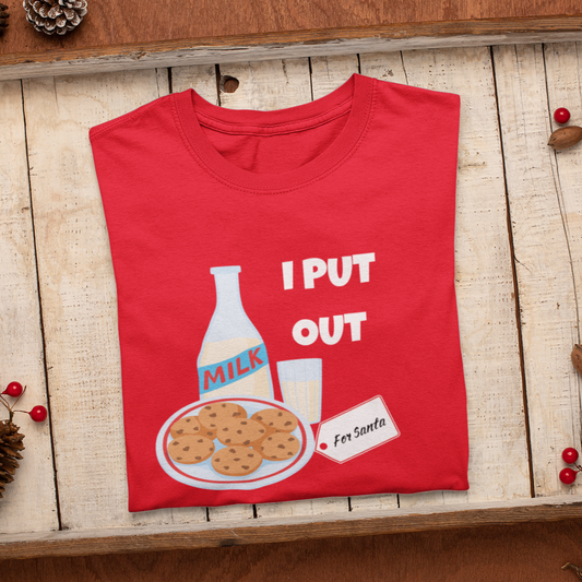 I Put Out Milk and Cookies Shirt, Merry and Bright Shirt,Christmas Tree,Christmas Tshirt,Holiday Shirt,Christmas Shirt,Merry and Bright,Xmas