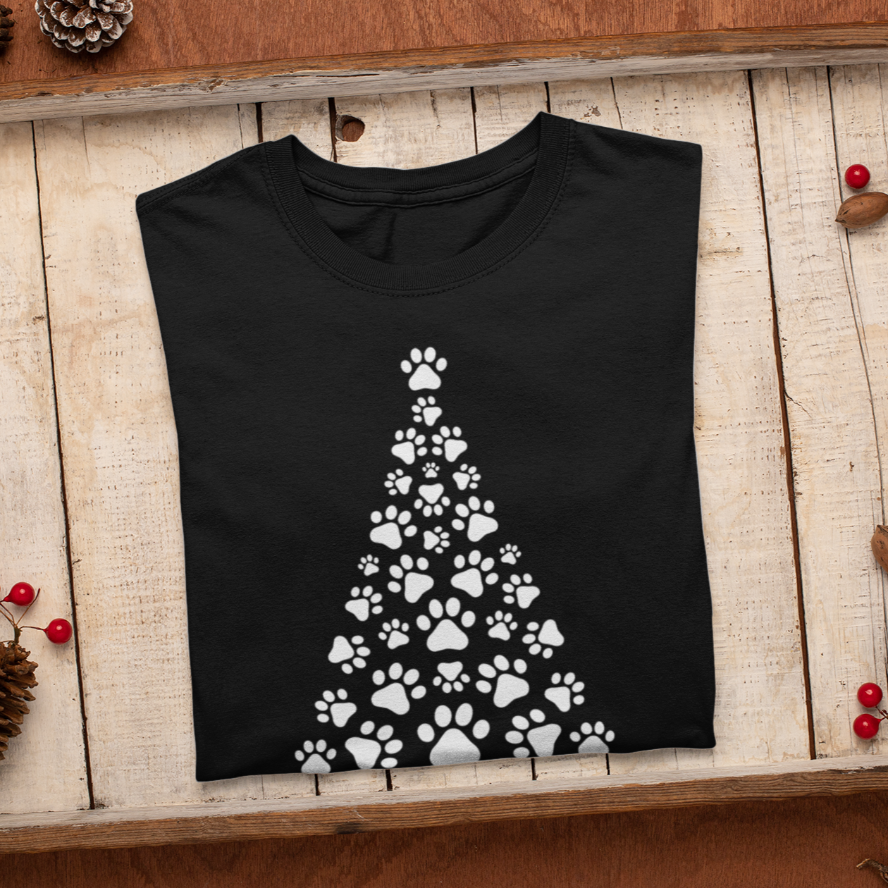 Cute Paw Christmas Tree Shirt, Dog Paw Tree Shirt, Pet Lover Christmas Shirt, Dog Lover Sweatshirt, Dog Paw Christmas Tree Sweatshirt