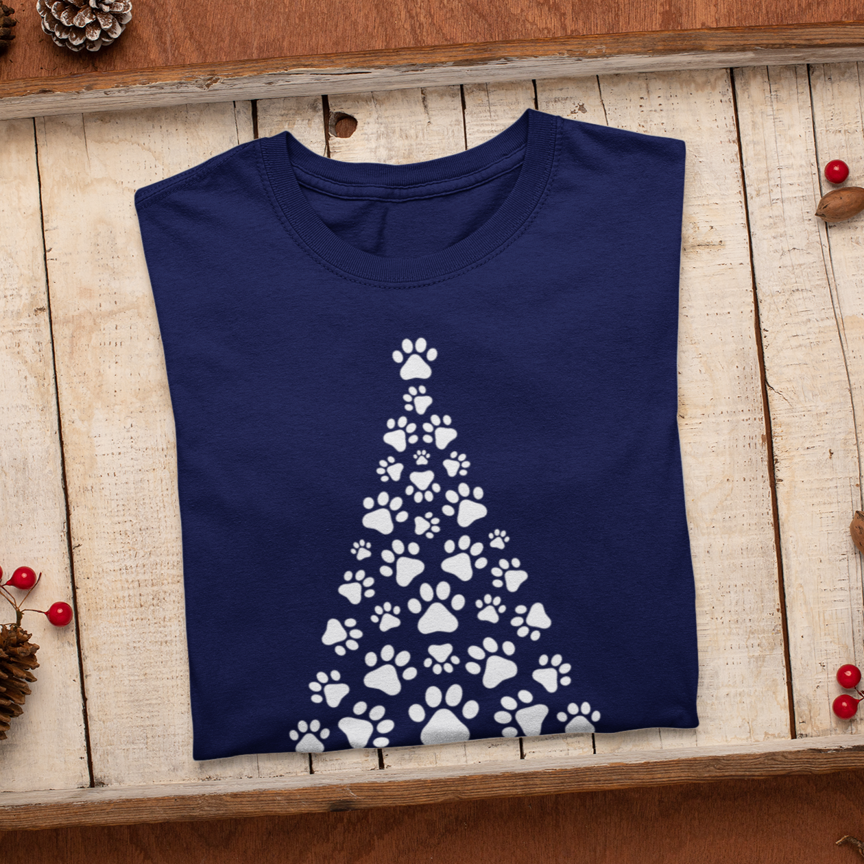 Cute Paw Christmas Tree Shirt, Dog Paw Tree Shirt, Pet Lover Christmas Shirt, Dog Lover Sweatshirt, Dog Paw Christmas Tree Sweatshirt