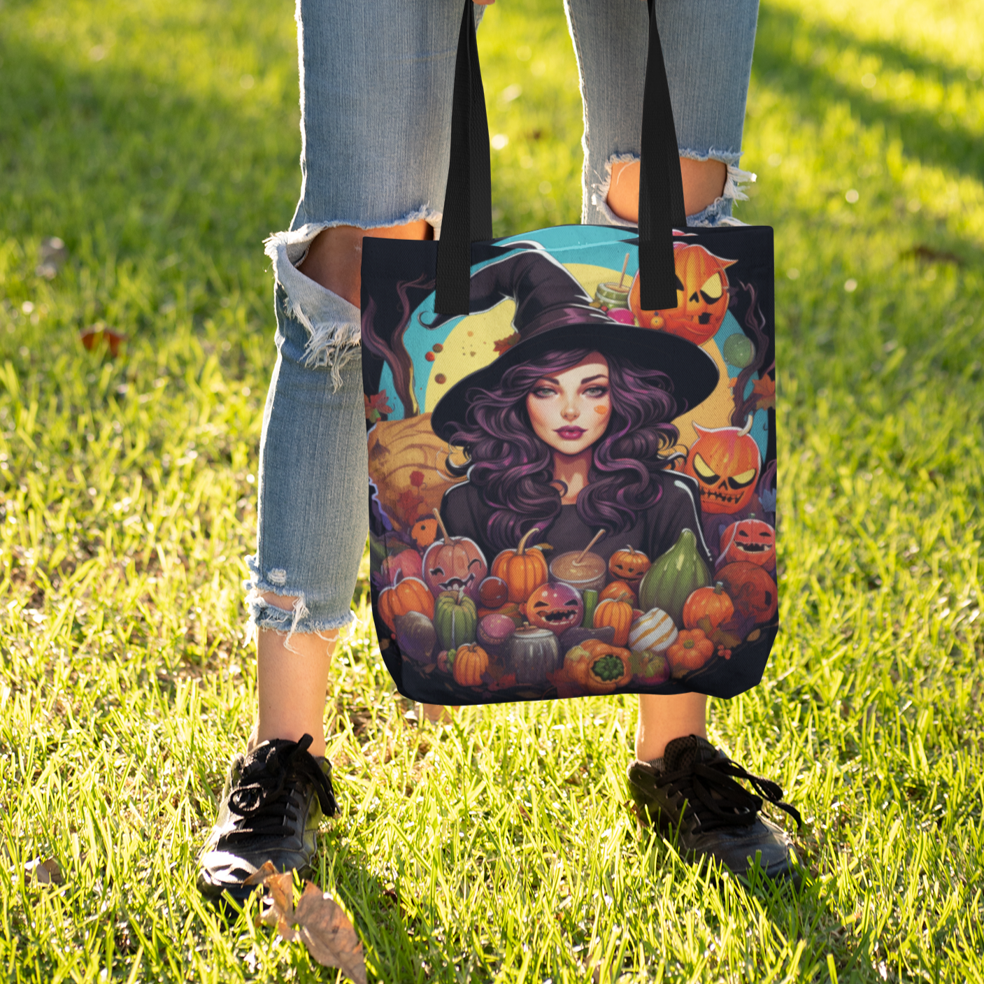 Halloween Witch Tote Bag, Halloween Tote Witch, Witch Halloween Tote Bags, Tote bag Mockup Halloween, Tote Bags Halloween, Halloween Tote