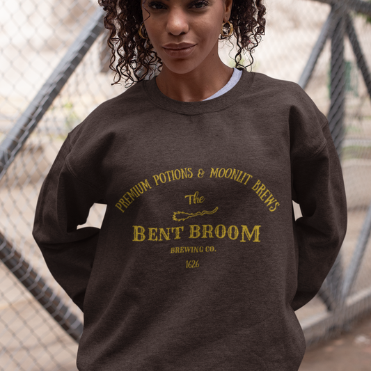 Bent Broom Brewing Co, Retro Sweatshirt, Cute Sweatshirt, Halloween Sweatshirt, Womens' Halloween, Spooky Sweatshirt, Salem Sweatshirt 1626