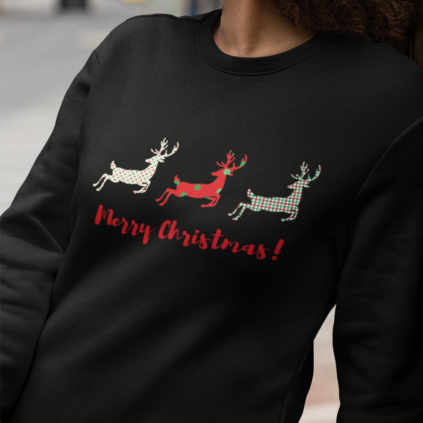 Buffalo Plaid Reindeer Christmas Sweatshirt,Reindeer Shirt,Peeping Reindeer Shirt,Merry Christmas Shirt,Christmas Family Shirt,Xmas Shirt