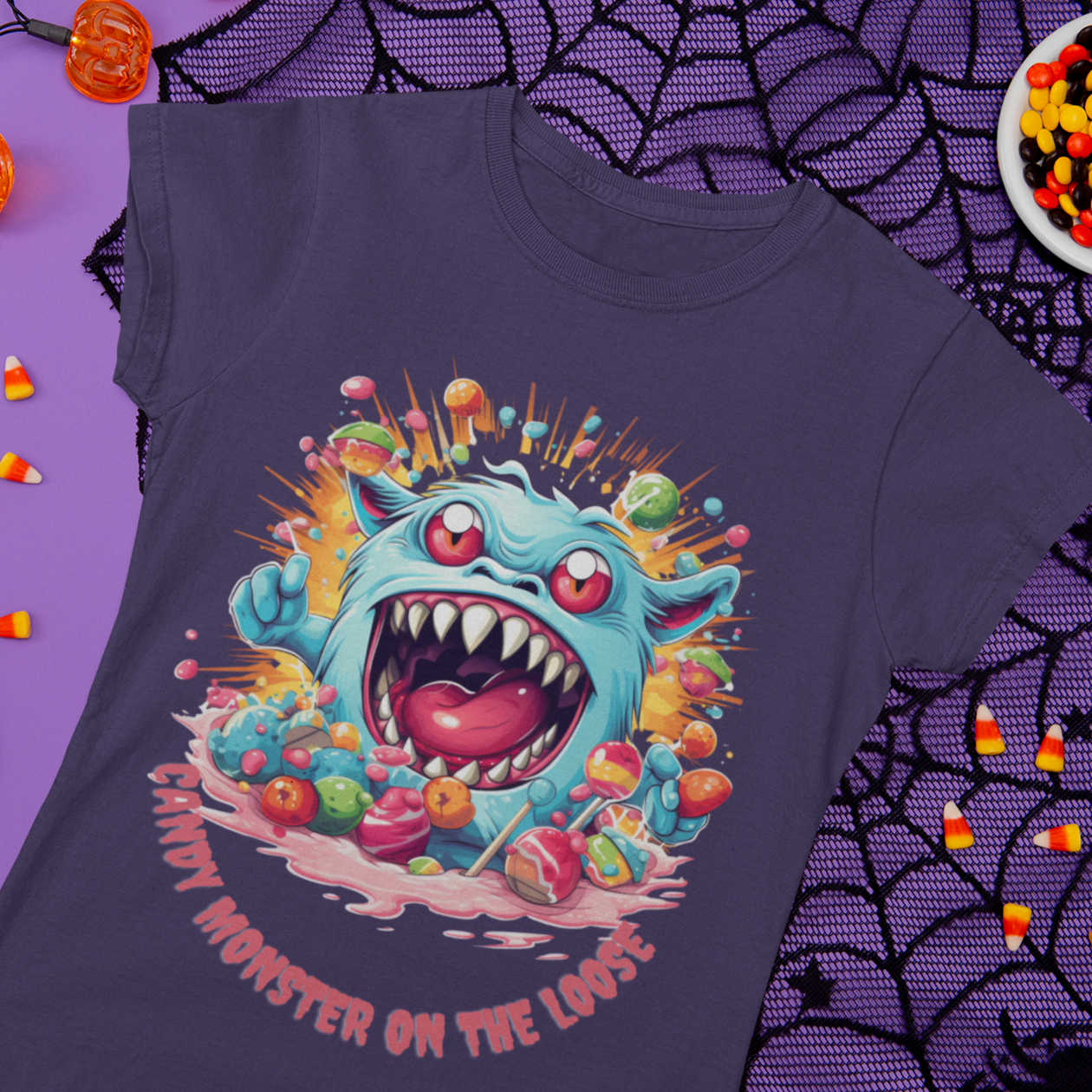 Candy Monster on the Loose, Retro Halloween Shirt, Retro Fall Shirt, Coffee shirt, Halloween Party, Mens Halloween, Kids Halloween shirt