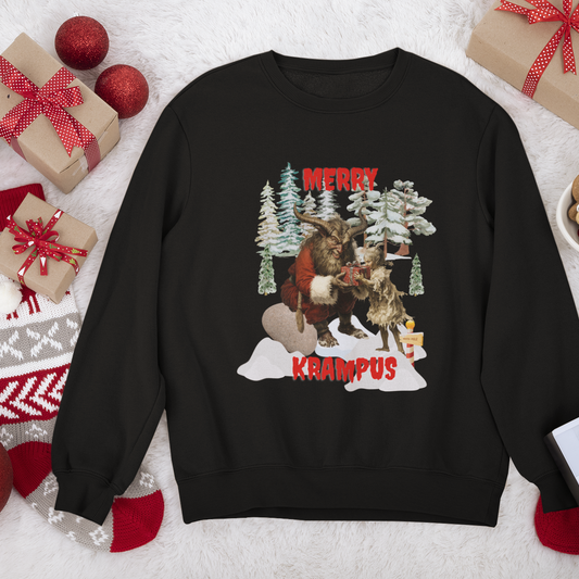 Krampus Ugly Christmas Sweatshirt, Christmas, Saint Nicholas, Chains, Austria, Croatia, Hungary, Germany, Goat Sweatshirt, Merry Krampus