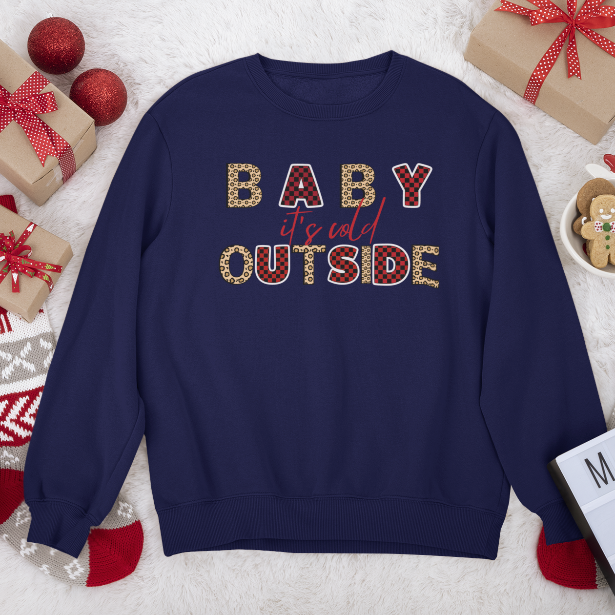 Baby Its Cold Outside, Christmas Shirt For Woman, Cheetah Christmas Shirt, Snowflake Shirt, Women's Christmas Shirt, Let It Snow Sweatshirt