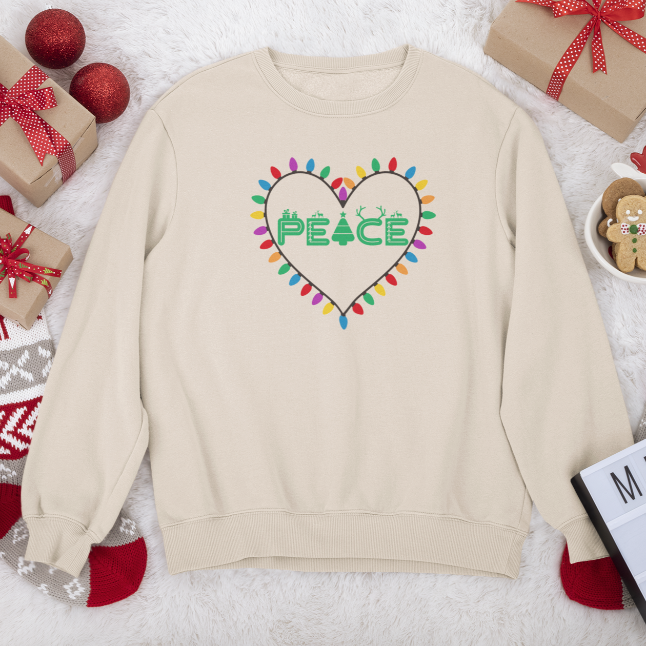 Christmas Peace Sweatshirt, Merry Christmas Sweatshirt, Christmas Sweatshirt, Cute Winter Sweatshirt, Xmas Santa, Christmas Gift, Xmas Joy