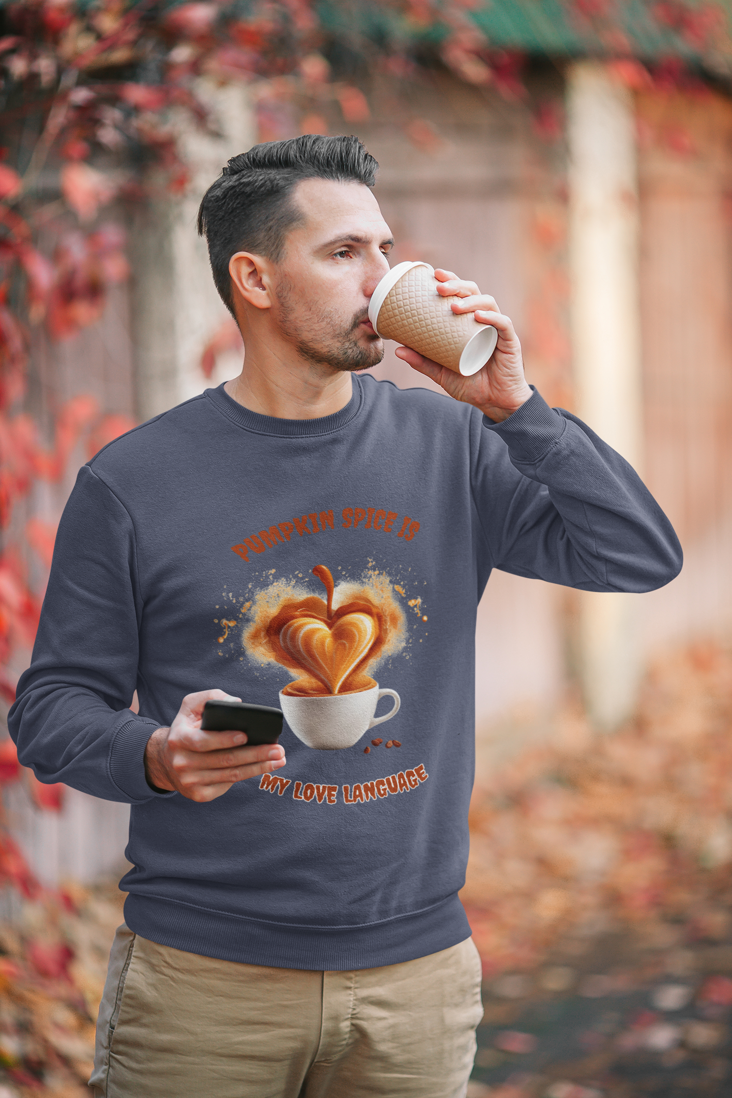 Pumpkin Spice is My Love Language, Retro Sweatshirt, Cute Sweatshirt, Halloween Sweatshirt, Womens' Halloween, Spooky Sweatshirt, Halloween