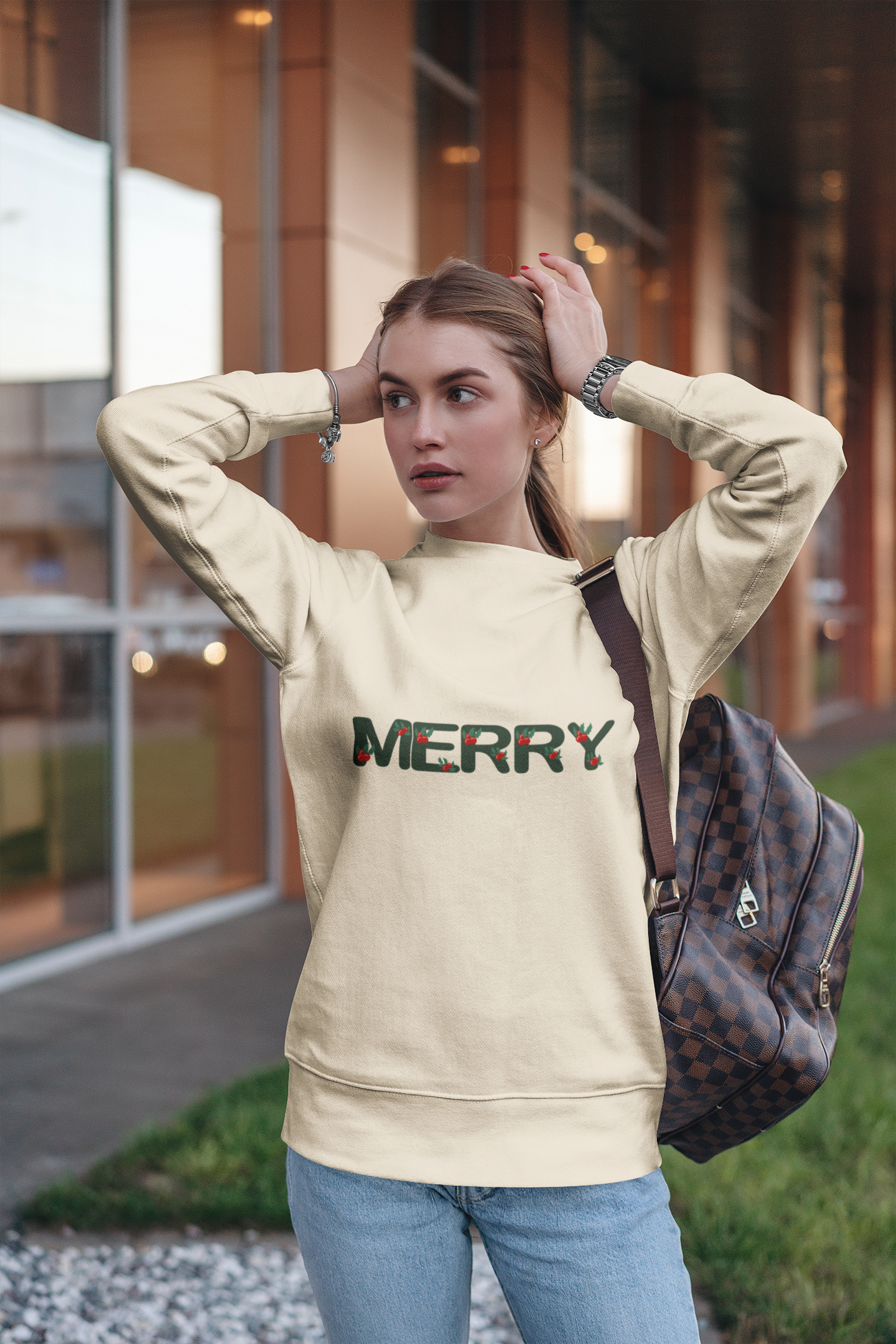 Merry Sweatshirt, Merry Christmas Shirt for Women, Christmas Crewneck Sweatshirt, Ugly Christmas Sweater, Cute Christmas Sweatshirt, Xmas