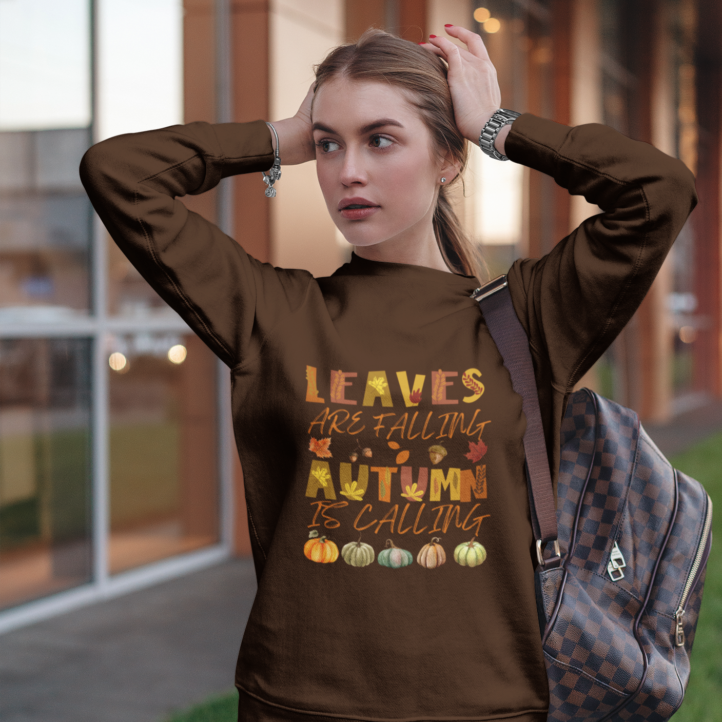 Leaves are Falling Autumn is Calling Sweatshirt, Autumn Leaves Sweatshirt, Autumn Skeleton Shirt, Pumpkin Fall Sweatshirt, Fall Sweatshirt