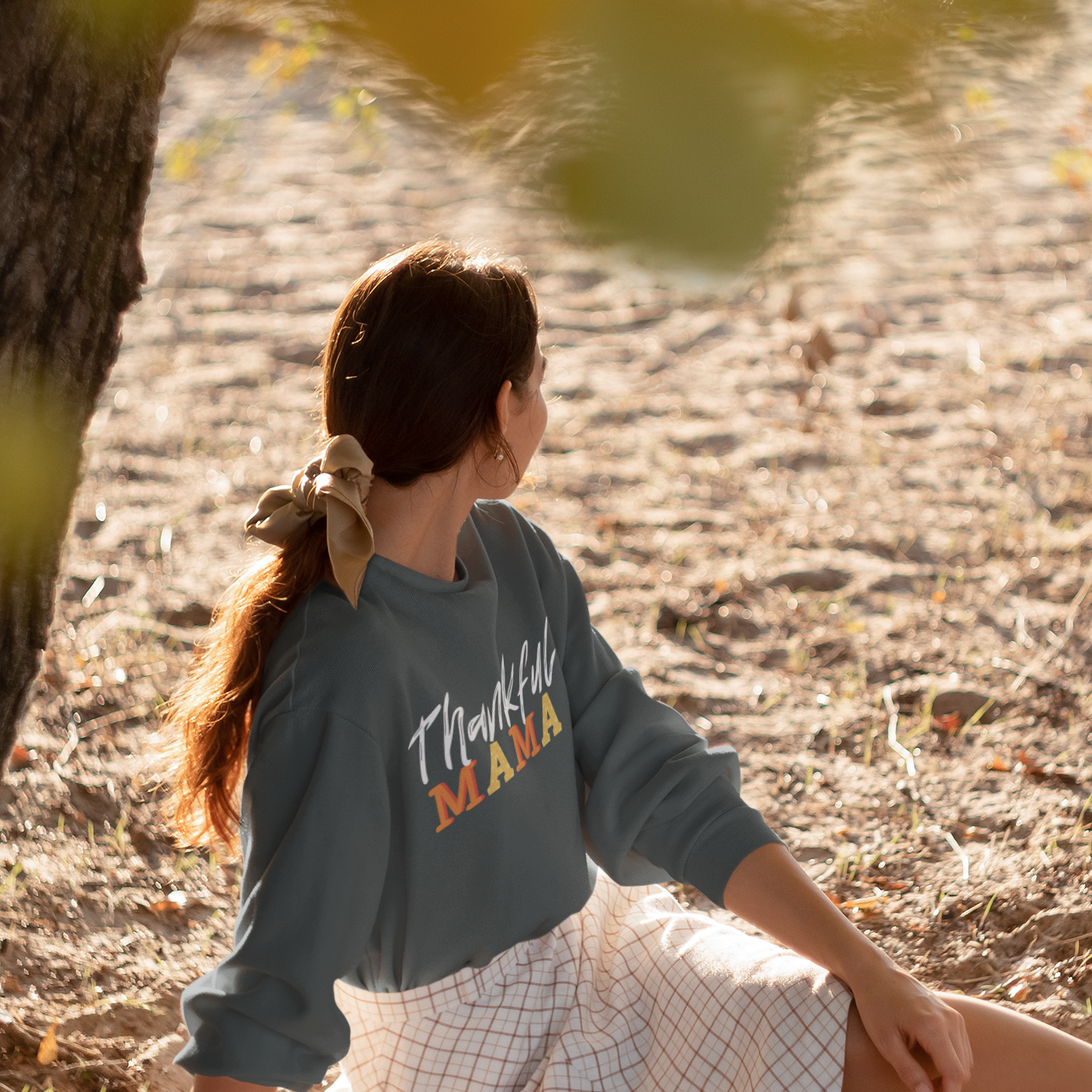 Thankful MAMA Sweatshirt, Fall Coffee Sweatshirt for Women, Vintage Thanksgiving Sweater, Fall Crewneck, Fun Fall Sweatshirt, Autumn Sweatsh