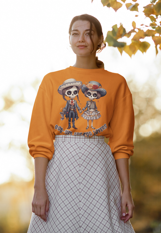 Boo-nes Are for Lovers, Retro Sweatshirt, Cute Sweatshirt, Halloween Sweatshirt, Womens' Halloween, Spooky Sweatshirt, Halloween Party