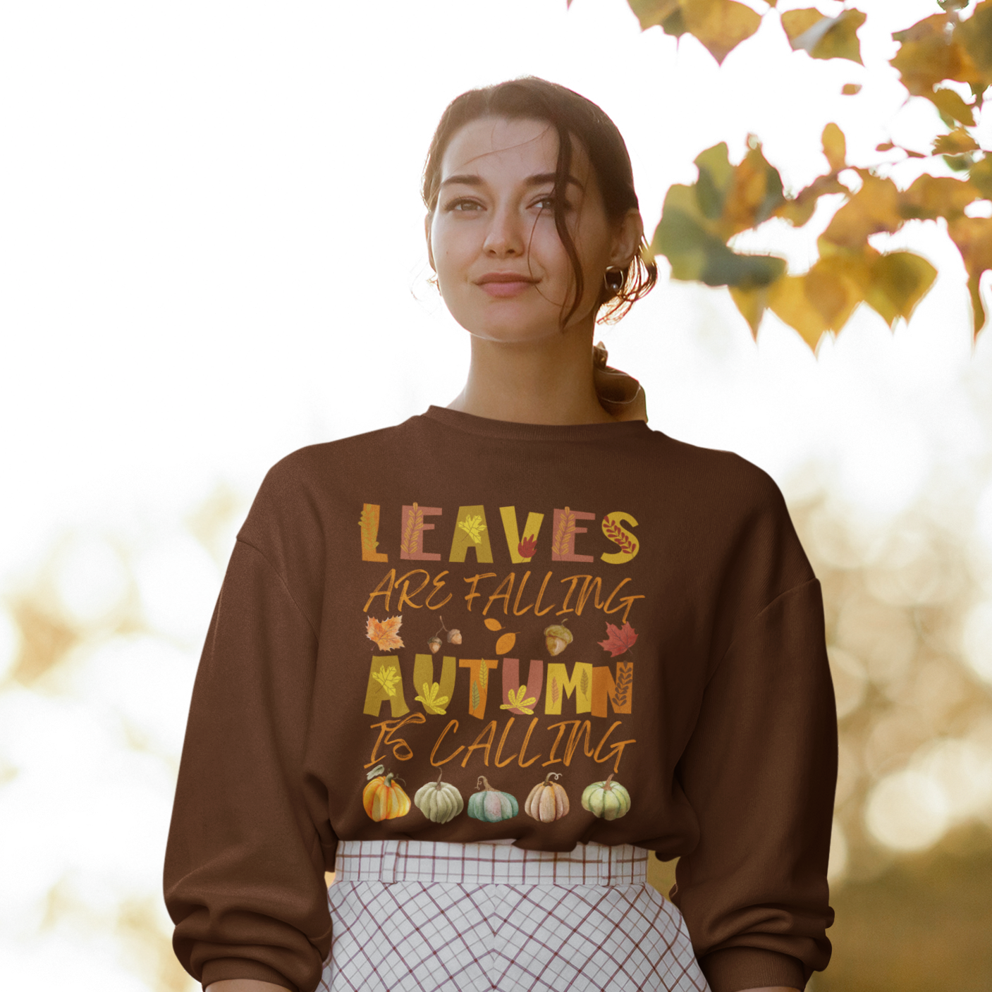 Leaves are Falling Autumn is Calling Sweatshirt, Autumn Leaves Sweatshirt, Autumn Skeleton Shirt, Pumpkin Fall Sweatshirt, Fall Sweatshirt