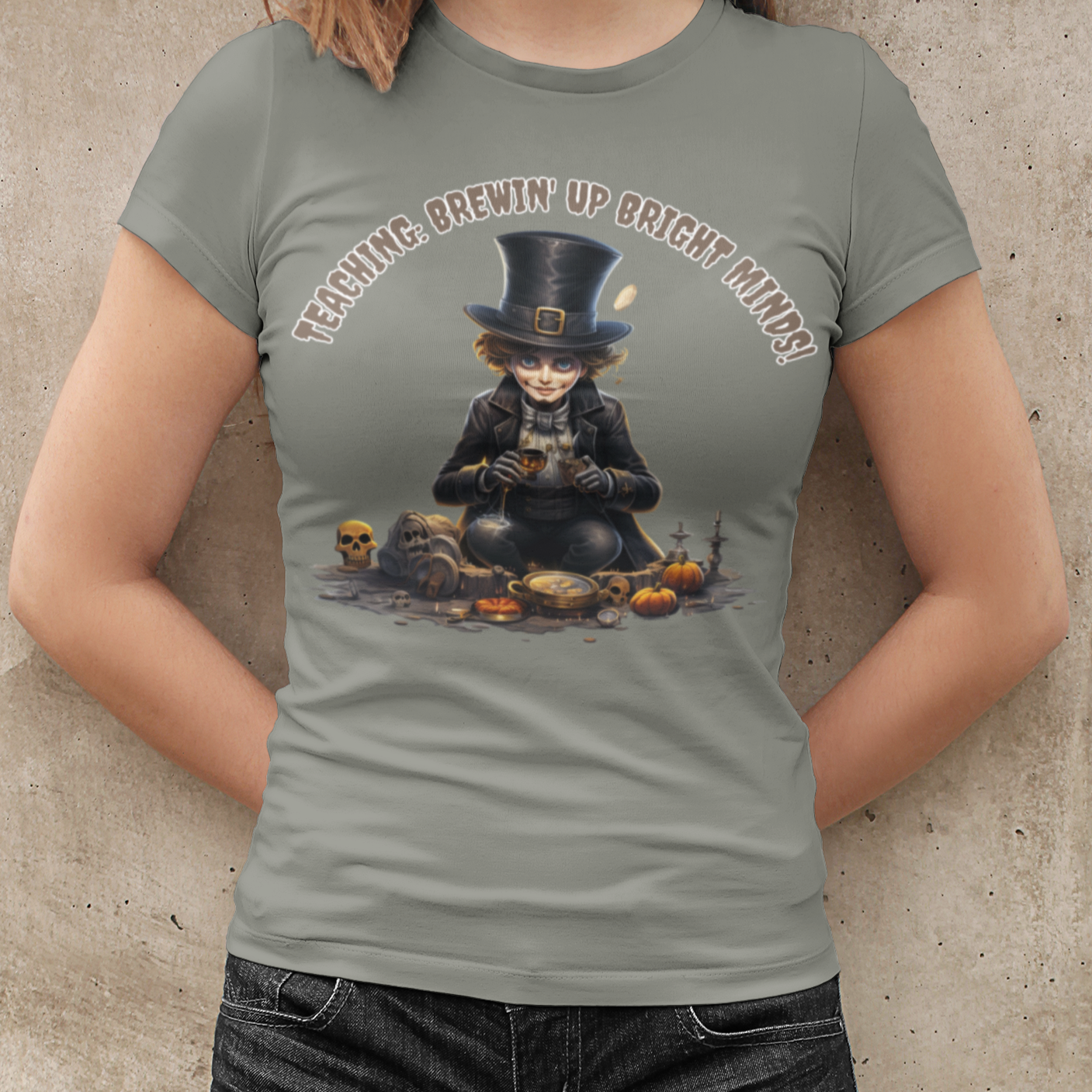 Teaching: Brewin' Up Bright Minds!, Retro Halloween Shirt, Retro Fall Shirt, Vintage Halloween,Womens Halloween, Mens Halloween,Witches Brew